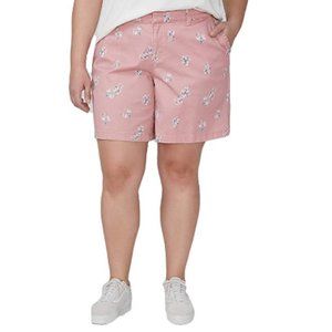 NWT Lane Bryant Women's Pink Floral Girlfriend Shorts Size 22
